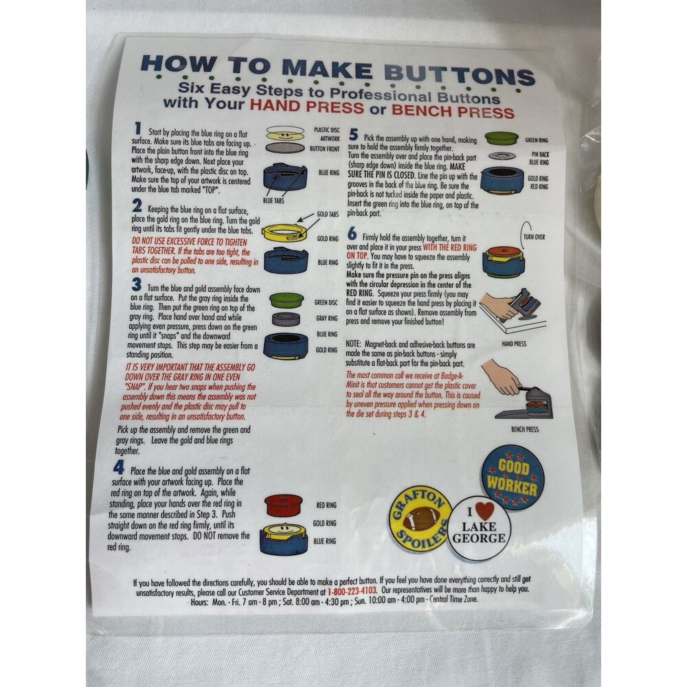 Button Maker Kit with Gray Press and Assorted Color Shells - Picture 5 of 5